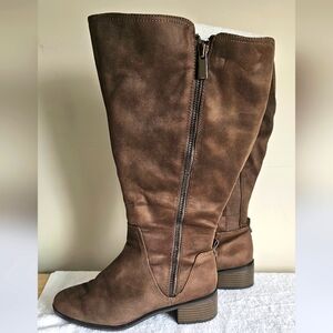 Addition elle dark brown suede boots size 10 wide calf boho bohemian